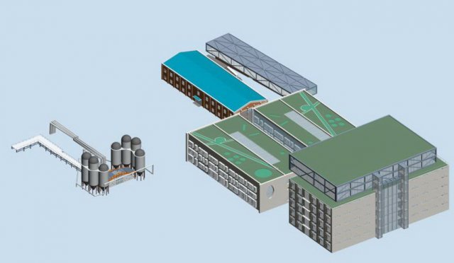 factory building 016 3D Model .c4d .max .obj .3ds .fbx .stl .blend 