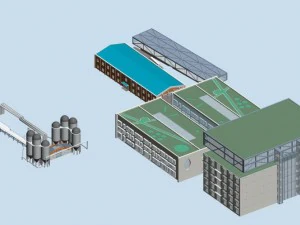 bangunan pabrik 016 Model 3D