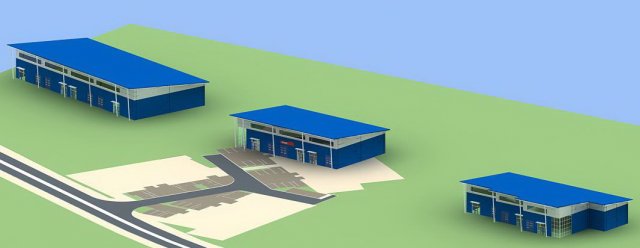 factory building 017 3D Model .c4d .max .obj .3ds .fbx .stl .blend 