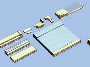 prédio da fábrica 018 Modelo 3D