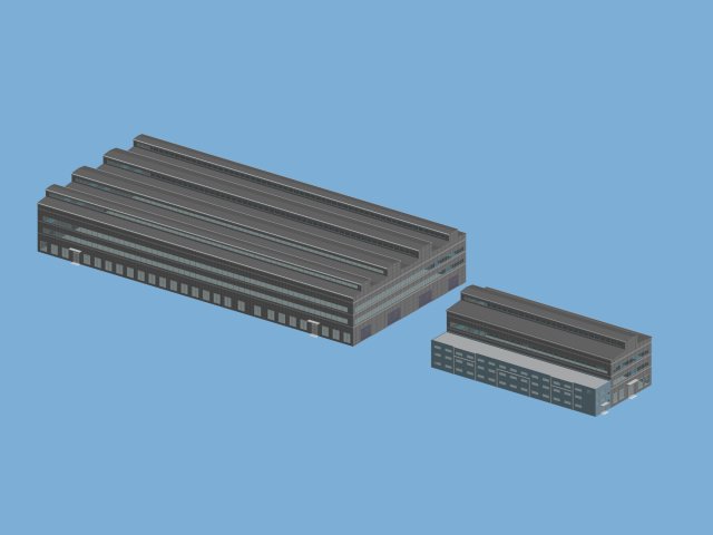 factory building 020 3D Model .c4d .max .obj .3ds .fbx .stl .blend 