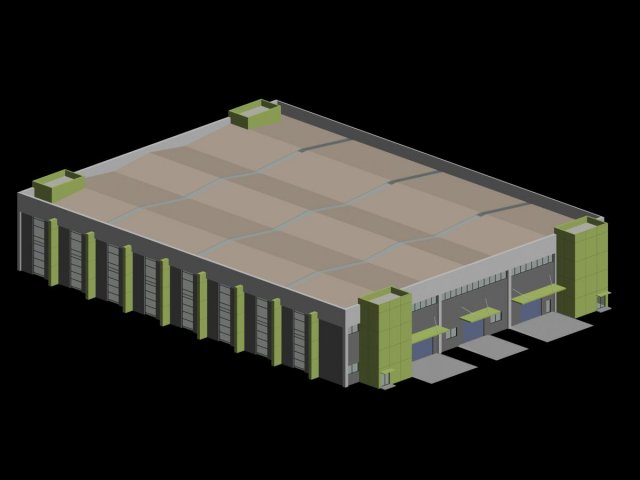 factory building 023 3Dモデル .c4d .max .obj .3ds .fbx .stl .blend 