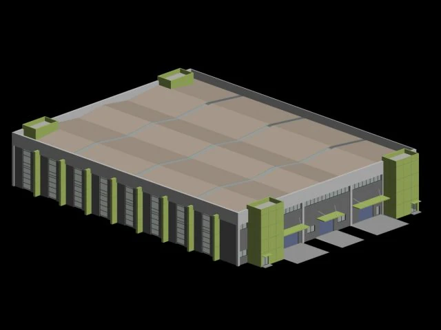 factory building 023 3D Model .c4d .max .obj .3ds .fbx .stl .blend 