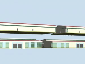 bangunan pabrik 027 Model 3D