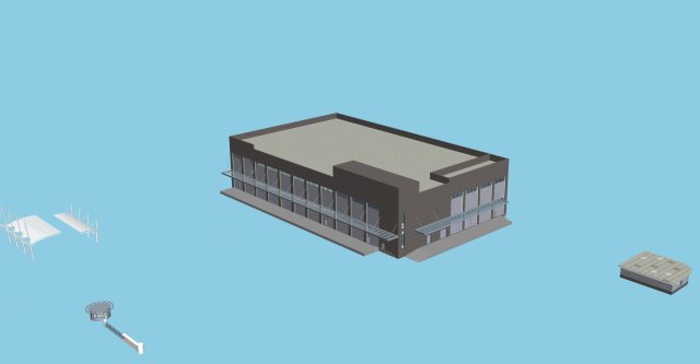 factory building 034 3D 模型 .c4d .max .obj .3ds .fbx .stl .blend 