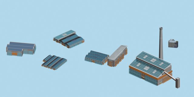 factory building 035 3Dモデル .c4d .max .obj .3ds .fbx .stl .blend 