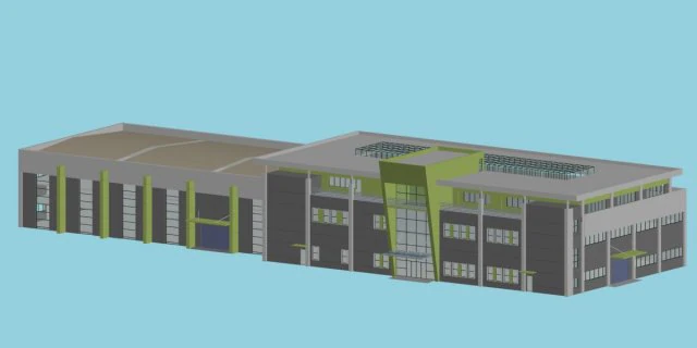 factory building 038 3D Model .c4d .max .obj .3ds .fbx .stl .blend 