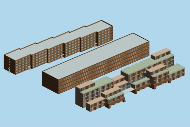 factory building 041 3D Model .c4d .max .obj .3ds .fbx .stl .blend 