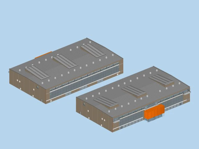 factory building 043 3D Model .c4d .max .obj .3ds .fbx .stl .blend 