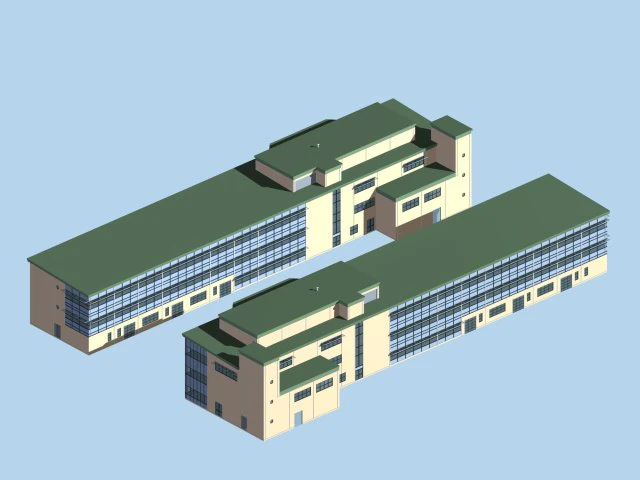 factory building 045 3D Model .c4d .max .obj .3ds .fbx .stl .blend 