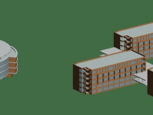 학교 건물 001 3D 모델