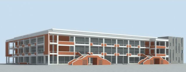 school building 002 Modèle 3D .c4d .max .obj .3ds .fbx .stl .blend 