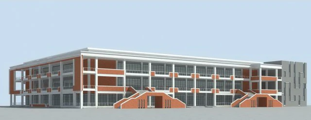 school building 002 3D Model .c4d .max .obj .3ds .fbx .stl .blend 