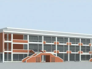 будівля школи 002 3D Модель