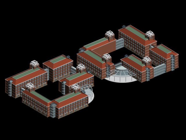 school building 003 3D 모델 .c4d .max .obj .3ds .fbx .stl .blend 