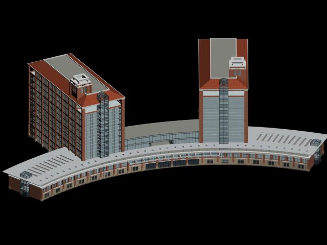 school building 004 3D Model .c4d .max .obj .3ds .fbx .stl .blend 