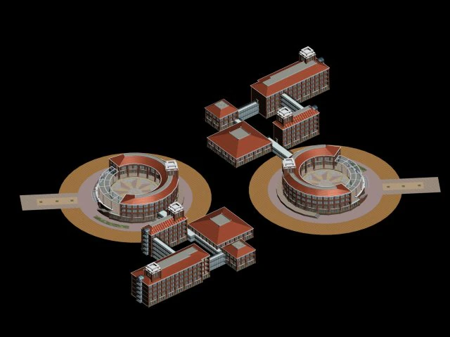 school building 005 3D Model .c4d .max .obj .3ds .fbx .stl .blend