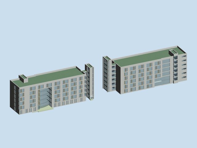 school building 006 3D Модель .c4d .max .obj .3ds .fbx .stl .blend 