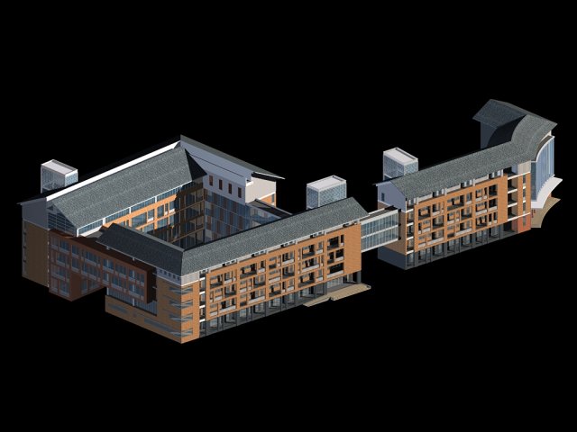 school building 008 Model 3D .c4d .max .obj .3ds .fbx .stl .blend 