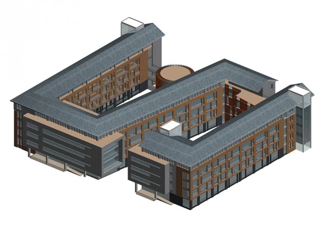 school building 009 3D Model .c4d .max .obj .3ds .fbx .stl .blend 