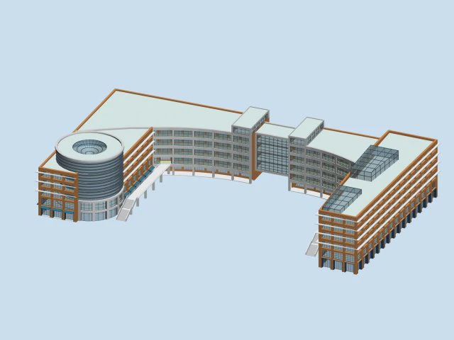 school building 010 3D Model .c4d .max .obj .3ds .fbx .stl .blend 