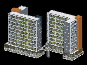 bâtiment scolaire 011 Modèle 3D