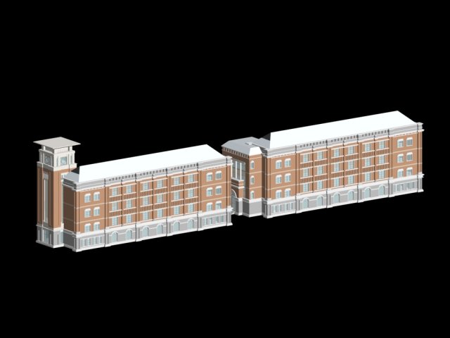 school building 012 3D Model .c4d .max .obj .3ds .fbx .stl .blend 