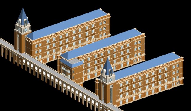 school building 013 Modèle 3D .c4d .max .obj .3ds .fbx .stl .blend 