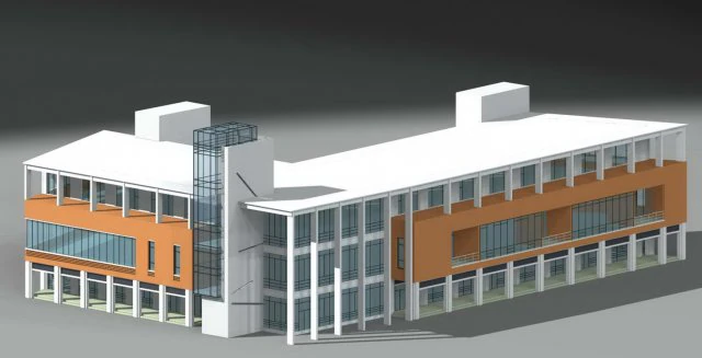 school building 016 3D Model .c4d .max .obj .3ds .fbx .stl .blend