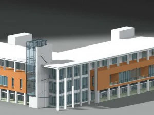 gedung sekolah 016 Model 3D