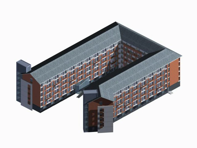school building 021 3D Model .c4d .max .obj .3ds .fbx .stl .blend
