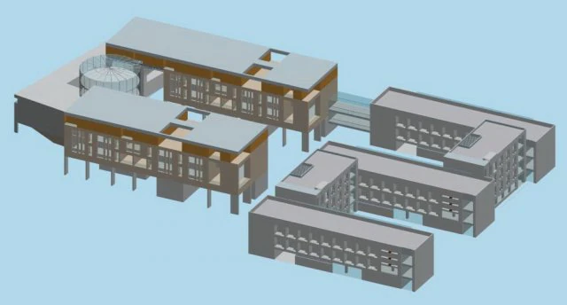 school building 030 3D Model .c4d .max .obj .3ds .fbx .stl .blend