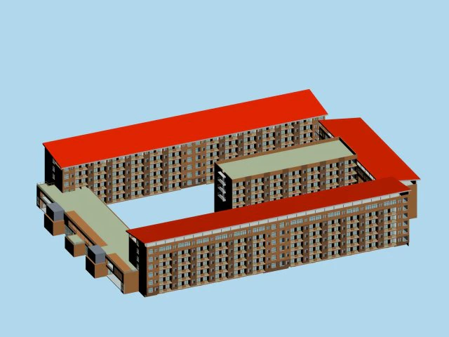 school building 032 3D Model .c4d .max .obj .3ds .fbx .stl .blend 