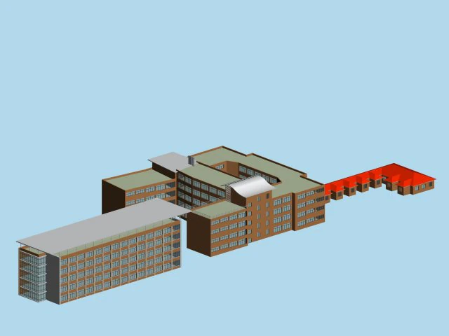 school building 033 3D Model .c4d .max .obj .3ds .fbx .stl .blend 