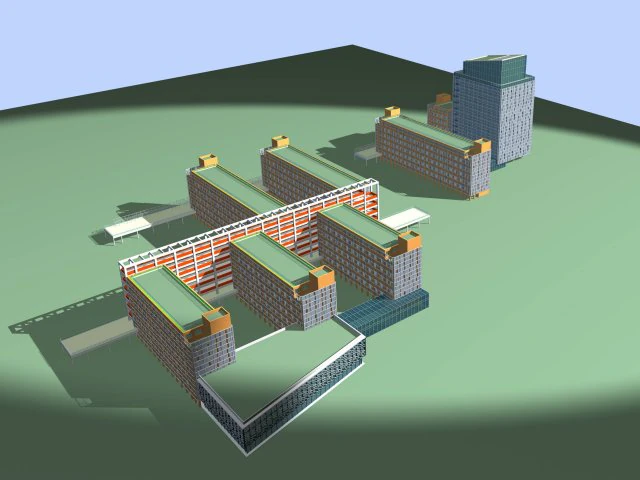 school building 034 3D Model .c4d .max .obj .3ds .fbx .stl .blend 