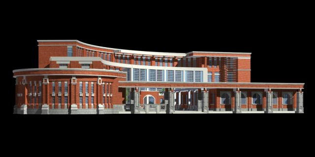 school building 047 3D Model .c4d .max .obj .3ds .fbx .stl .blend 