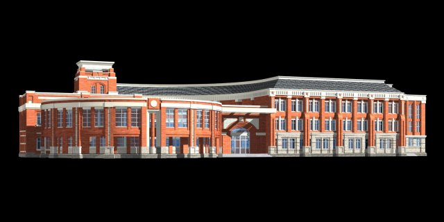 school building 048 3D Model .c4d .max .obj .3ds .fbx .stl .blend 