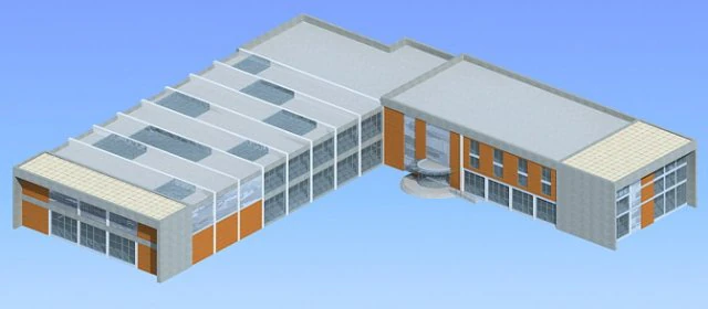school building 052 3D Model .c4d .max .obj .3ds .fbx .stl .blend