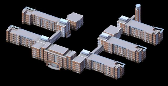 school building 076 3D Model .c4d .max .obj .3ds .fbx .stl .blend 