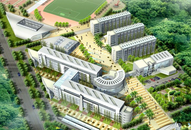 school building 085 3D Model .c4d .max .obj .3ds .fbx .stl .blend 