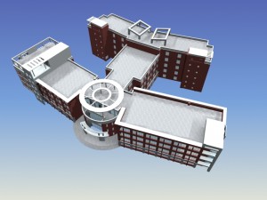 school building 100 3D 모델