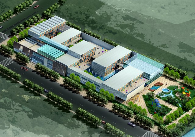 school building 103 3D Model .c4d .max .obj .3ds .fbx .stl .blend 