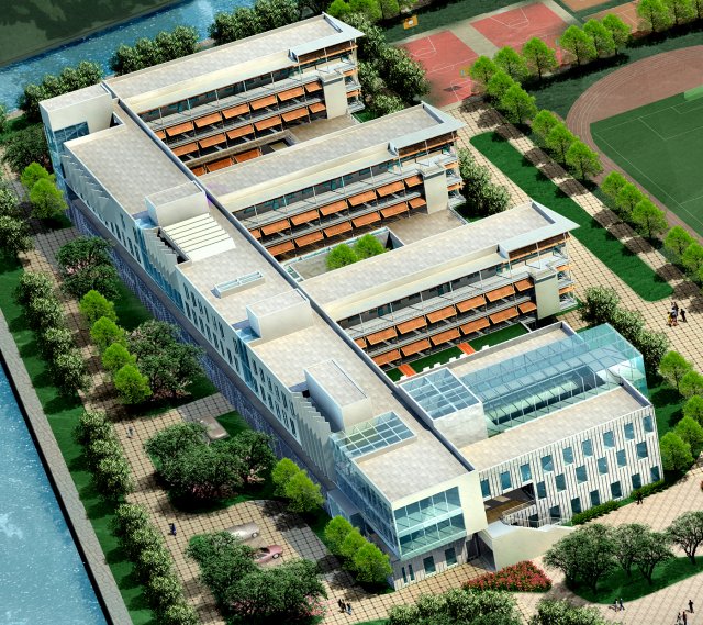 school building 106 Modelo 3D .c4d .max .obj .3ds .fbx .stl .blend 