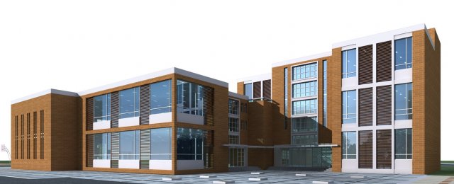 school building 112 3D Model .c4d .max .obj .3ds .fbx .stl .blend 