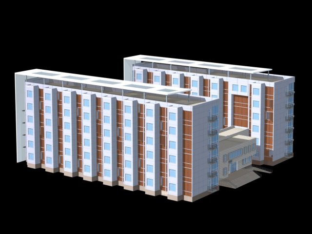 school building 118 3D Model .c4d .max .obj .3ds .fbx .stl .blend 
