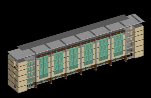 school building 120 3D Модель .c4d .max .obj .3ds .fbx .stl .blend 