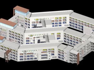 학교 건물 121 3D 모델