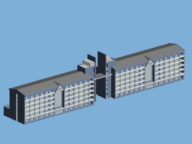 school building 126 3D Model .c4d .max .obj .3ds .fbx .stl .blend 
