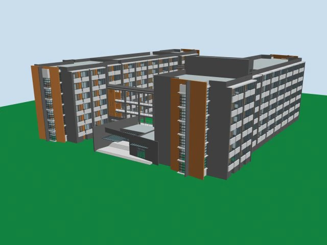 school building 127 3D Model .c4d .max .obj .3ds .fbx .stl .blend 