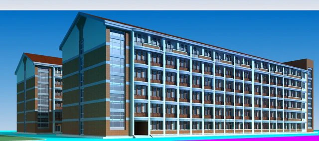 school building 128 3D Model .c4d .max .obj .3ds .fbx .stl .blend 